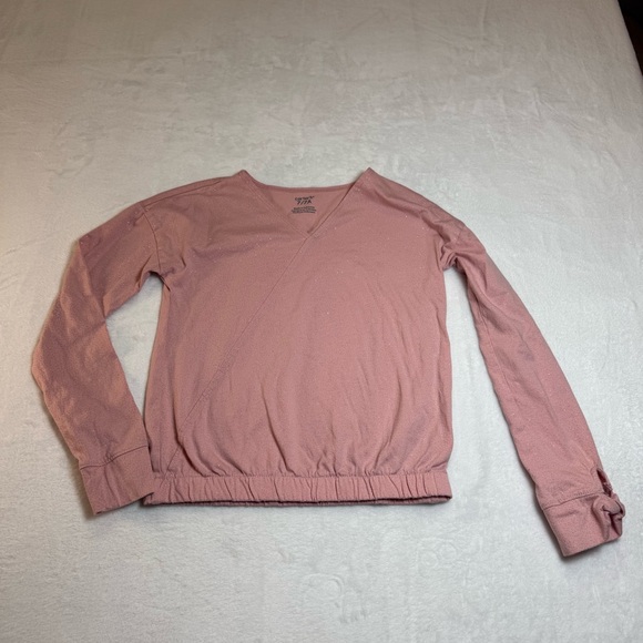 Carter's Dusty Pink V-Neck Top with Glitter - Picture 1 of 7